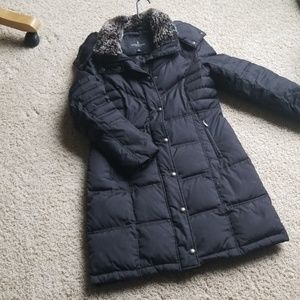 Womens black puffer winter jacket